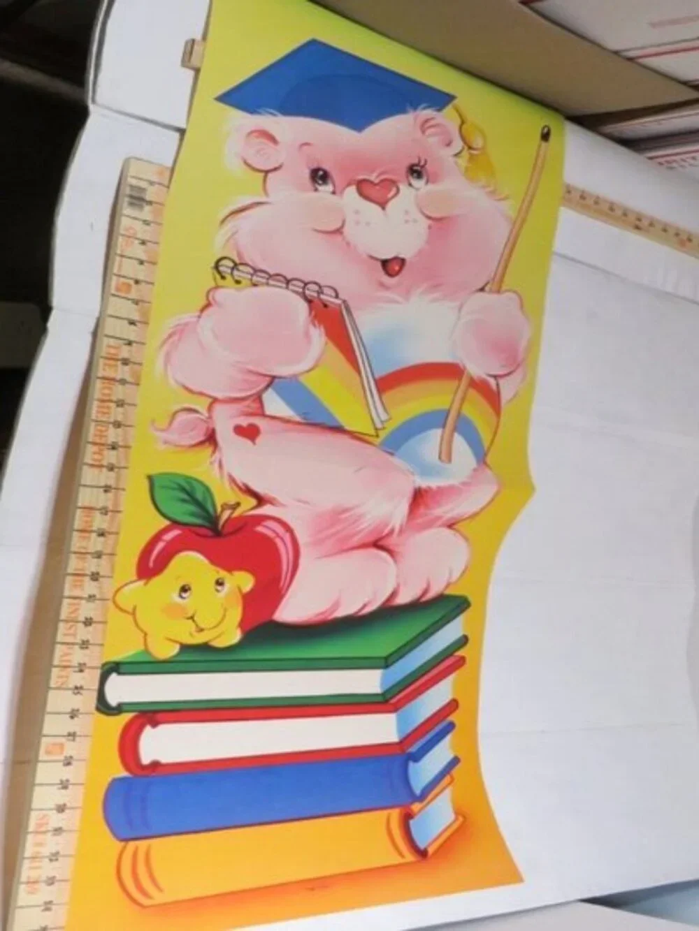 Vintage 1987 Care Bears Cheer Bear 4ft Poster Cutout Teacher Classroom Decor TCF